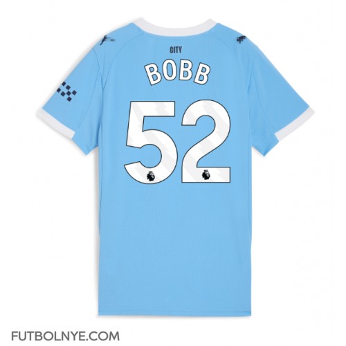 Camiseta Manchester City Oscar Bobb #52 Primera Equipación para mujer 2025-26 manga corta
